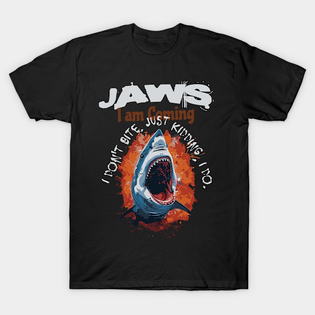 GREAT WHITE SHARK，JAWS BITE T-SHIRT 01 T-Shirt by ToddT